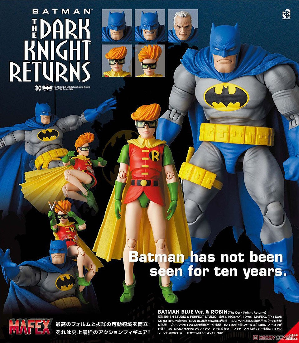 Caja Mafex Batman Blue Ver. y Robin dañada